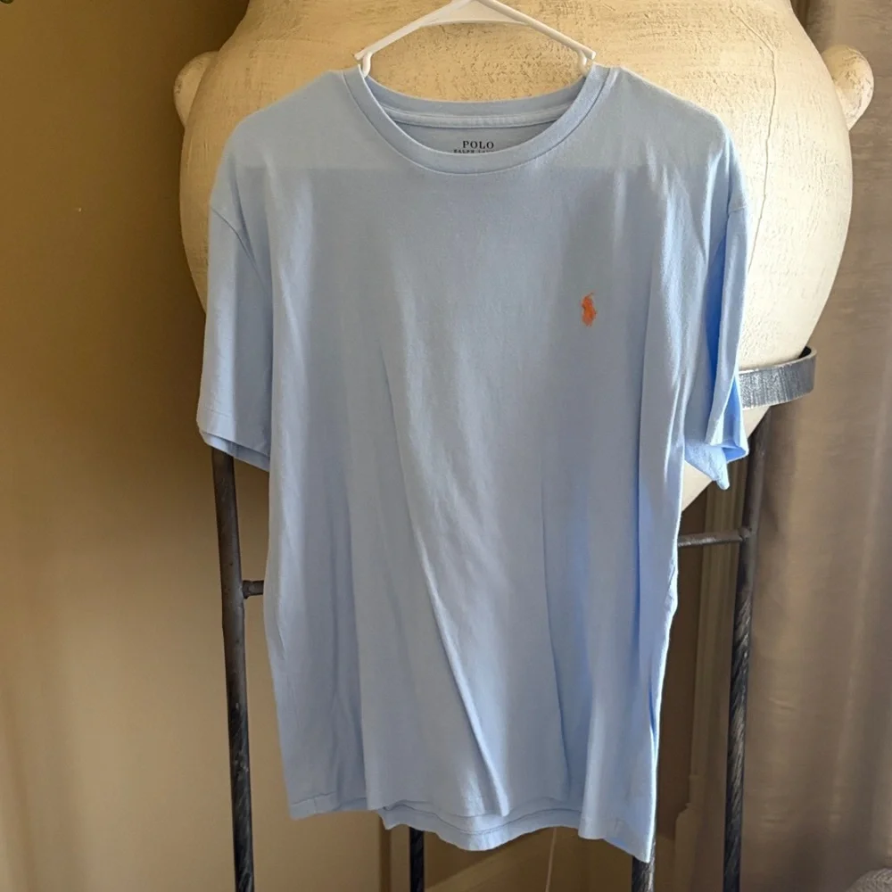 Polo by Ralph Lauren Light Blue Short Sleeve Tee with Orange Pony